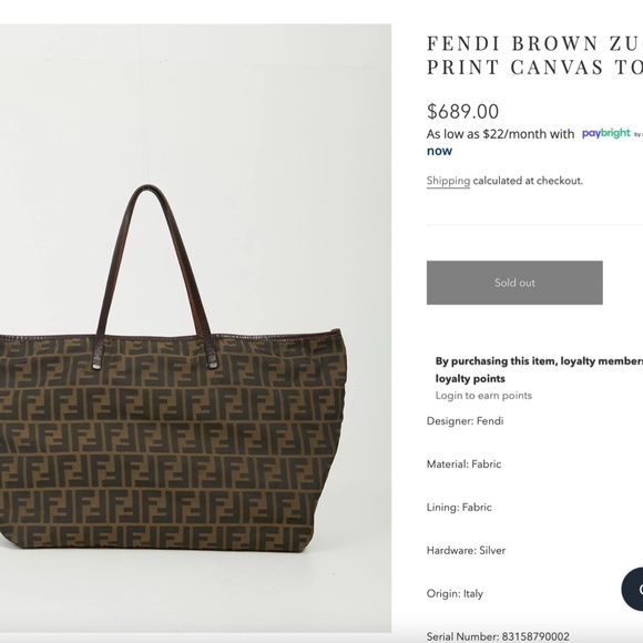 ❤️SOLD❤️ Authentic Fendi Zucca Canvas Tote - Picture 2 of 12